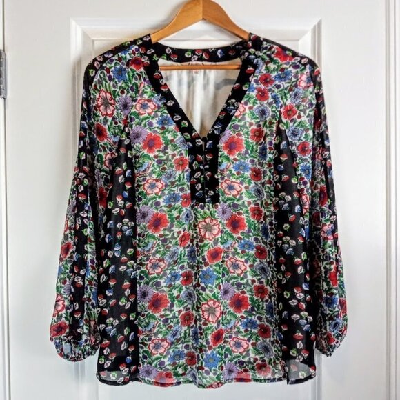 Nanette Lepore In The Moment Multicolor Floral Tunic Top - Picture 1 of 4
